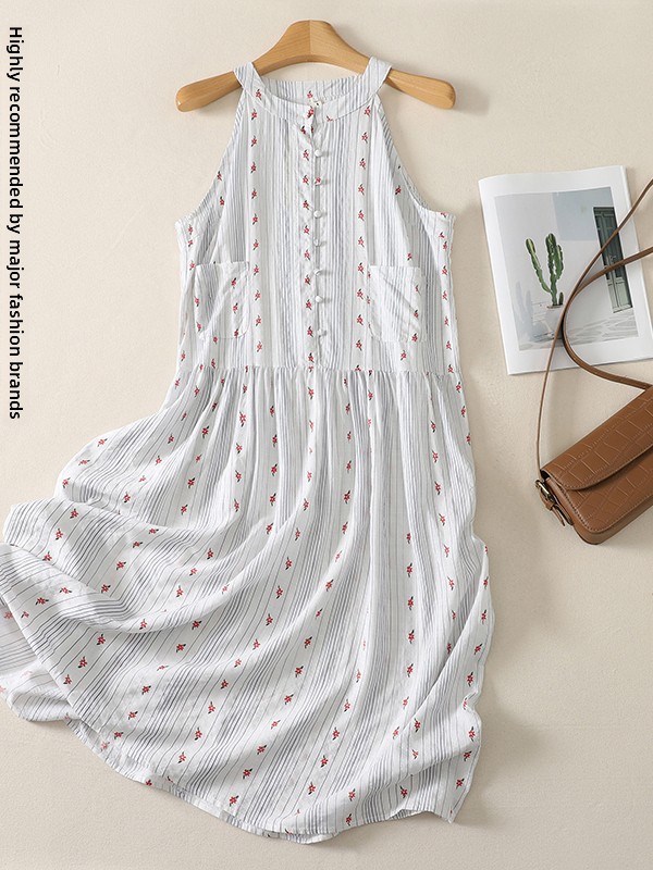 Summer Line Clothing Brand - Elegante Abito a Trapezio con Stampa