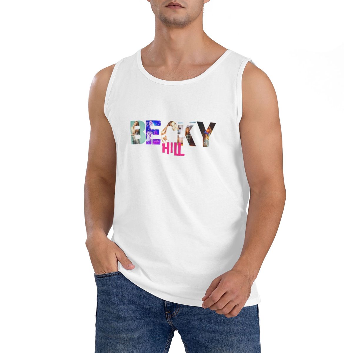 Summer Hill Clothing - T-shirt senza maniche con adesivo classico