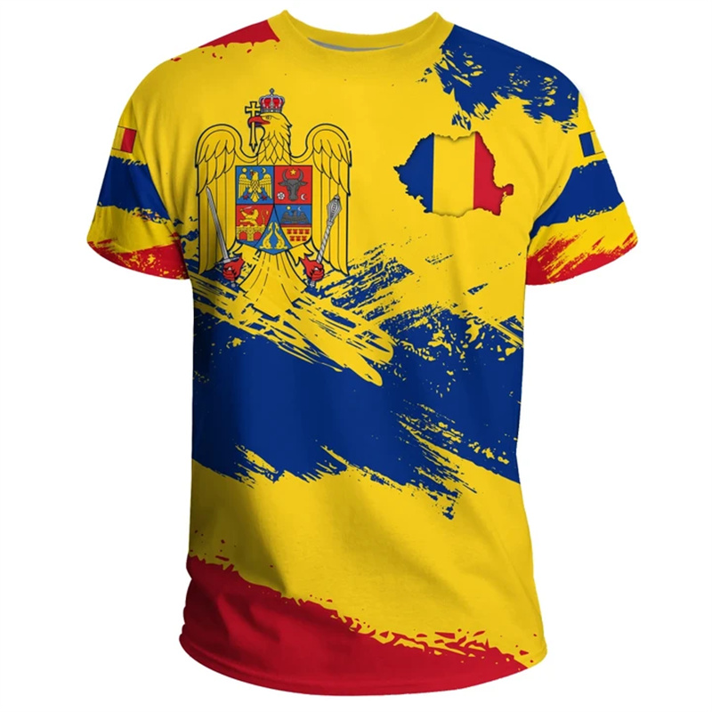 Summer Clothing Wholesale - Maglietta grafica con bandiera della Romania