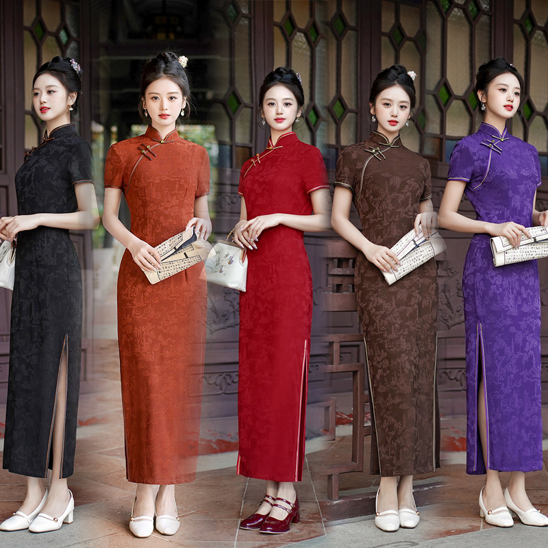 Summer Clothes - Nuovo Abito Lungo Cheongsam Rosso Elegante